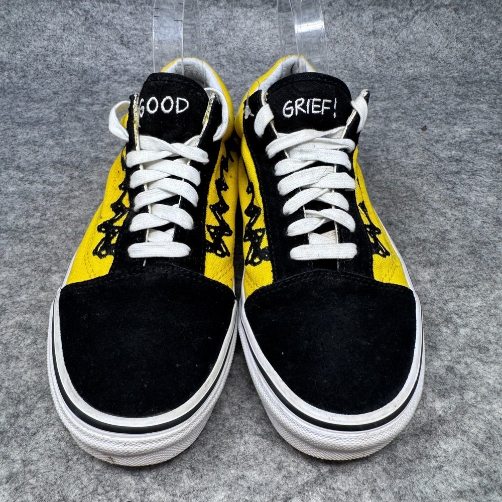 Vans Old Skool Charlie Brown Shoes Womens Sz 8 Yellow Sneaker Peanuts Good Grief - Picture 9 of 10